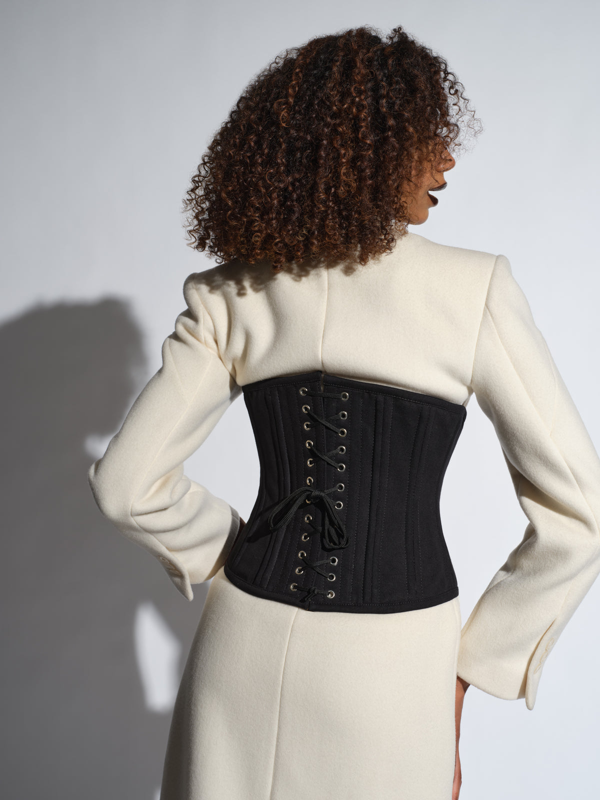 The Underbust No. 1 - Black Cotton Authentic Handmade Corset