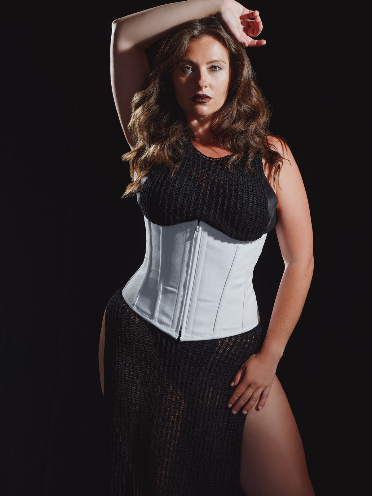 The Underbust No. 1 - White Cotton Zip Authentic Handmade Corset