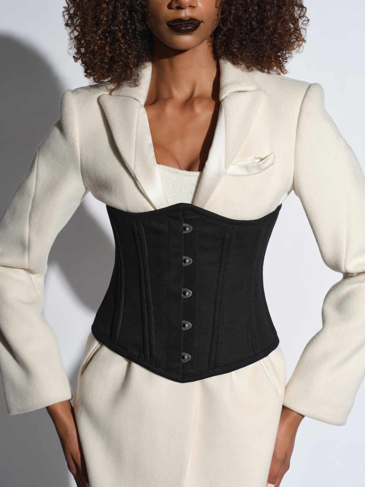 The Underbust No. 1 - Black Cotton Authentic Handmade Corset