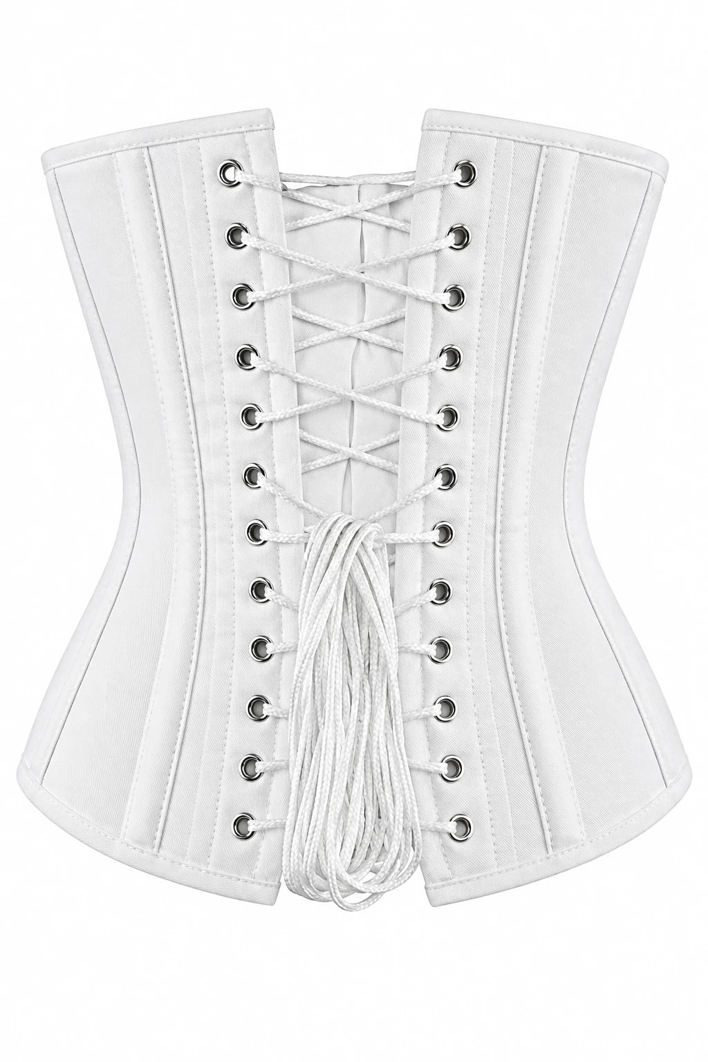 The Underbust No. 1 - White Cotton Zip Authentic Handmade Corset