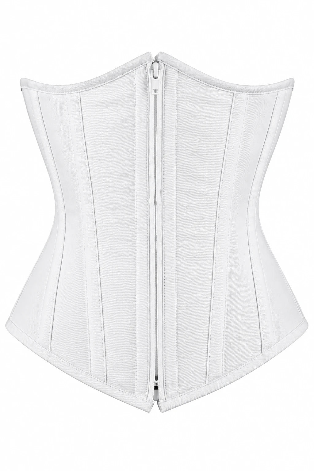 The Underbust No. 1 - White Cotton Zip Authentic Handmade Corset